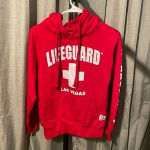 “life guard Las Vegas” fire truck red hoodie size small